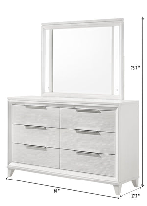 Crown Mark - Cressida - Dresser And Mirror - White - 5th Avenue Furniture