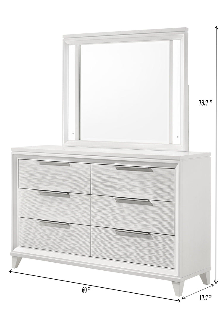 Crown Mark - Cressida - Dresser And Mirror - White - 5th Avenue Furniture