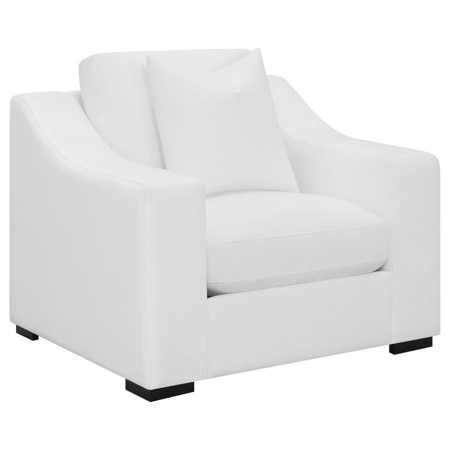 CoasterElevations - Ashlyn - Upholstered Sloped Arms Chair - White - 5th Avenue Furniture