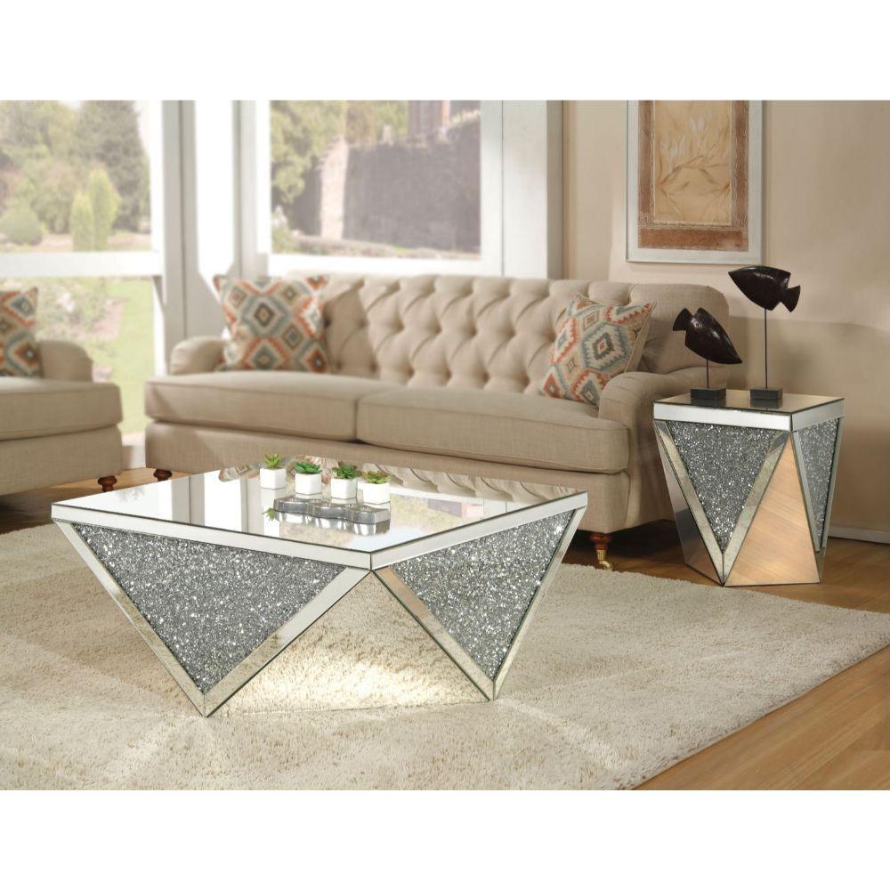 ACME - Noralie - Coffee Table - Mirrored - 19" - 5th Avenue Furniture