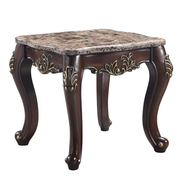 ACME - Ragnar - End Table - Marble Top & Cherry Finish - 5th Avenue Furniture