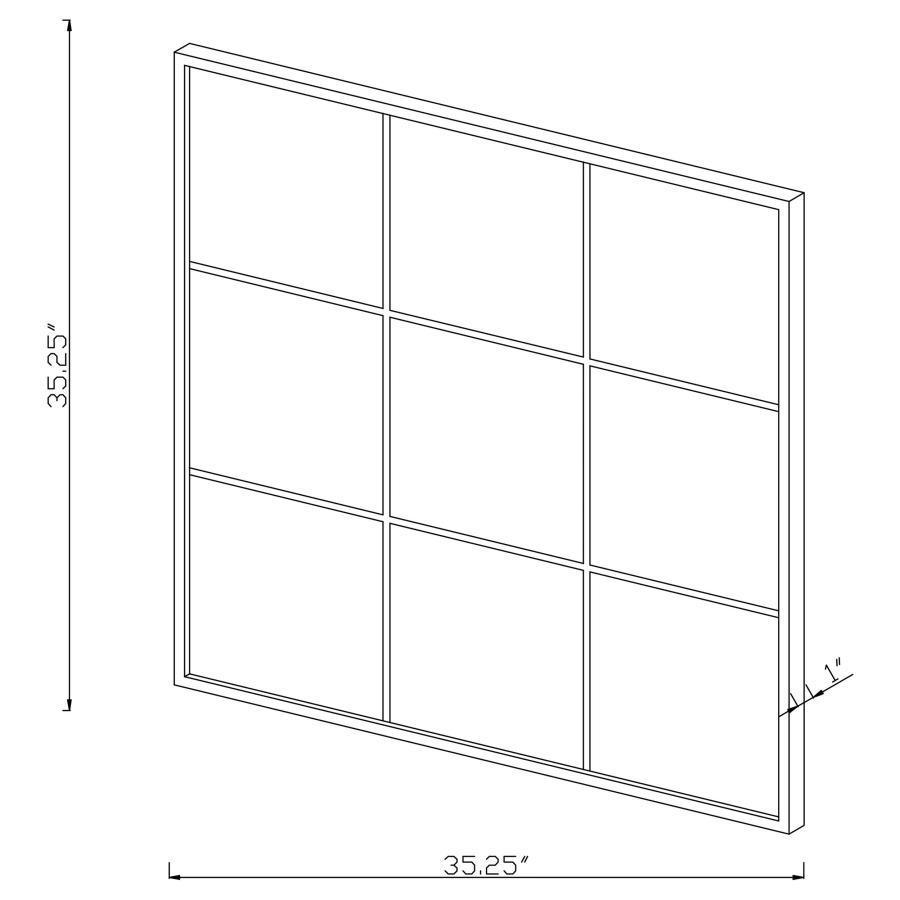 CoasterEveryday - Quetzal - Square Window Pane Wall Mirror - Black - 5th Avenue Furniture