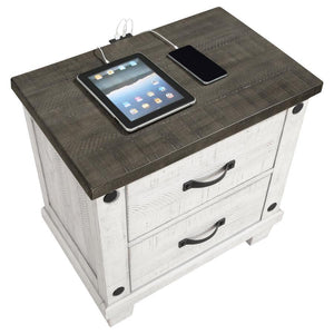 Coaster Fine Furniture - Lilith - 2-Drawer Nightstand - Distressed Gray And White - 5th Avenue Furniture