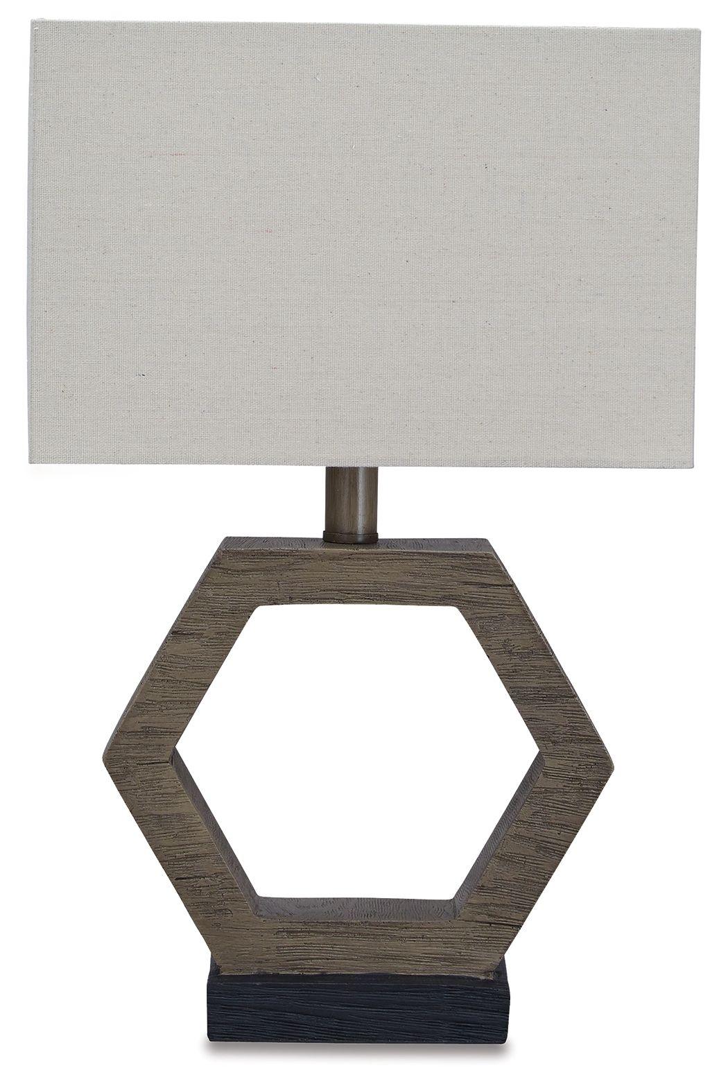 Ashley Furniture - Marilu - Gray Dark - Poly Table Lamp - 5th Avenue Furniture