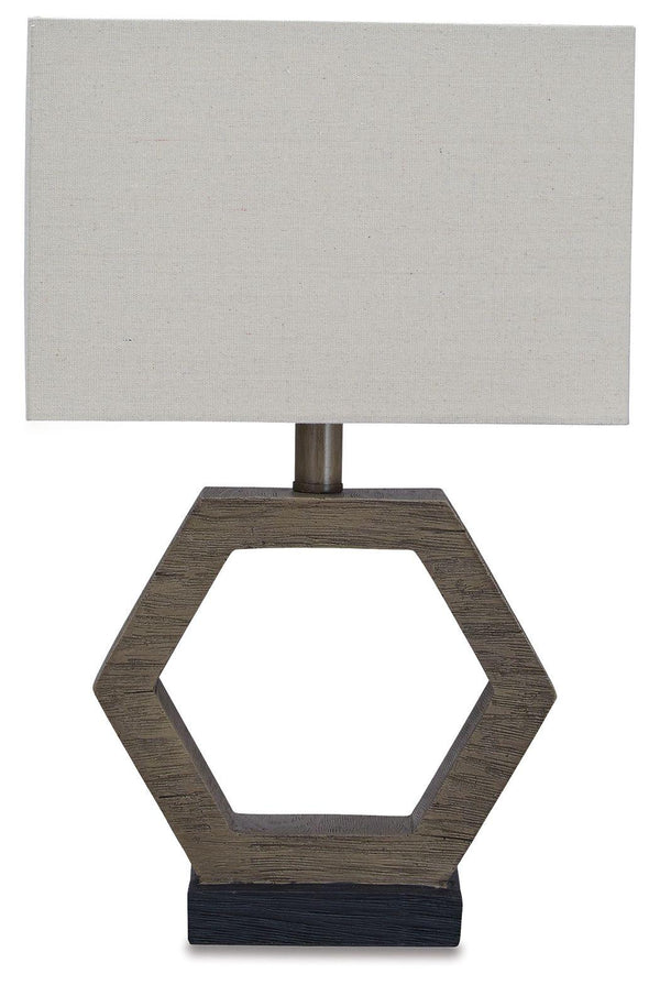 Ashley Furniture - Marilu - Gray Dark - Poly Table Lamp - 5th Avenue Furniture