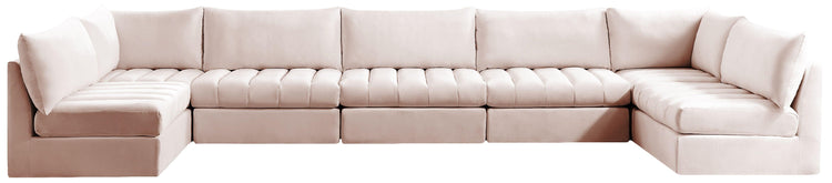 Meridian Furniture - Jacob - Modular Sectional 7 Piece - Pink - 5th Avenue Furniture
