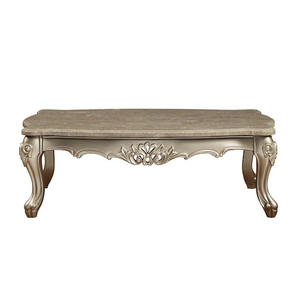 ACME - Ranita - Coffee Table - Marble & Champagne - 5th Avenue Furniture