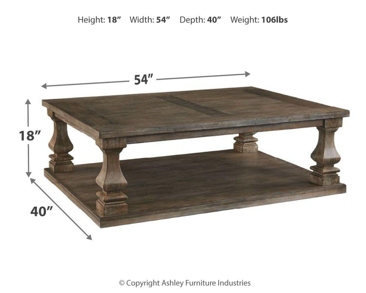 Ashley Furniture - Johnelle - Gray - Rectangular Cocktail Table - 5th Avenue Furniture