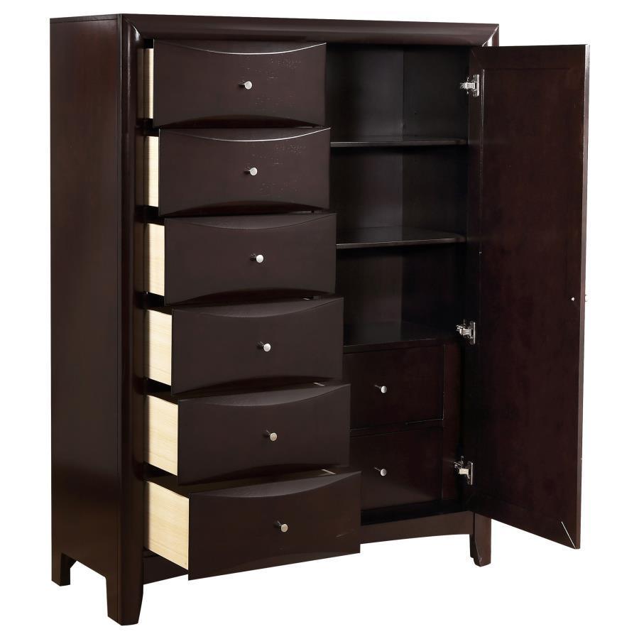 CoasterEssence - Phoenix - 6-Drawer Door Chest - Deep Cappuccino - 5th Avenue Furniture