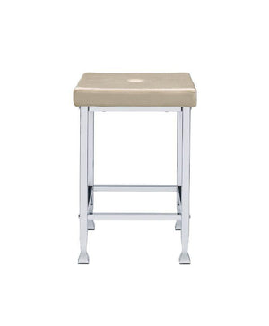 ACME - Raine - Stool (Set of 2) - Beige Velvet & Chrome Finish - 5th Avenue Furniture