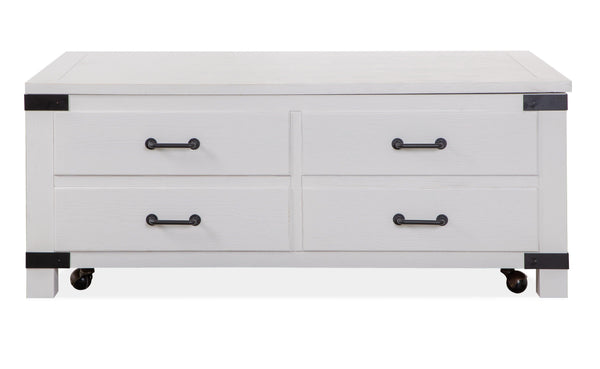 Magnussen Furniture - Harper Springs - Lift Top Storage Cocktail Table With Casters - Silo White - 5th Avenue Furniture