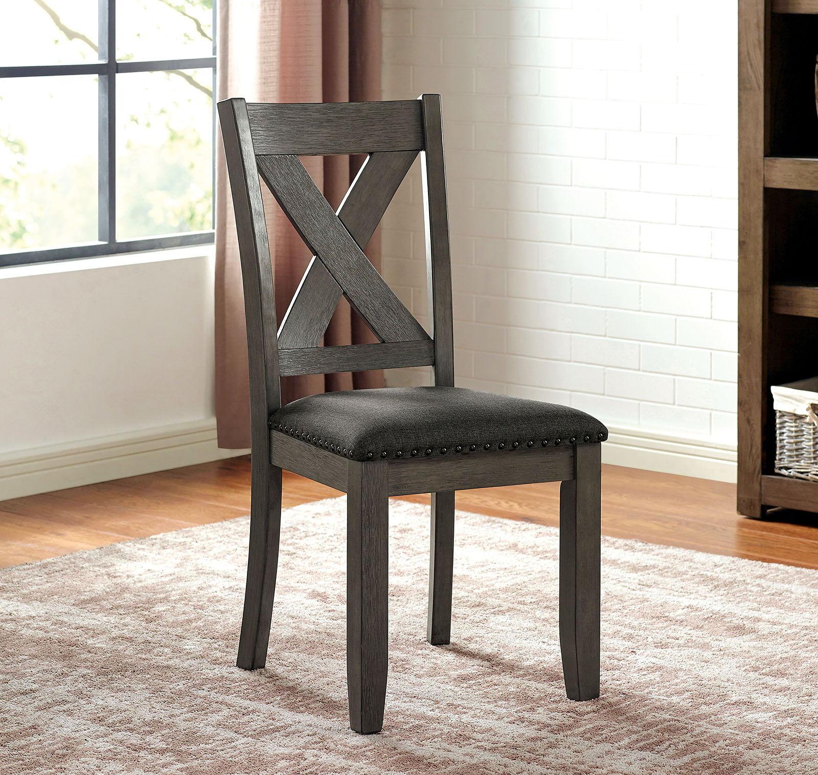 Furniture of America - Cilgerran - Side Chair (Set of 2) - Gray / Dark Gray - 5th Avenue Furniture