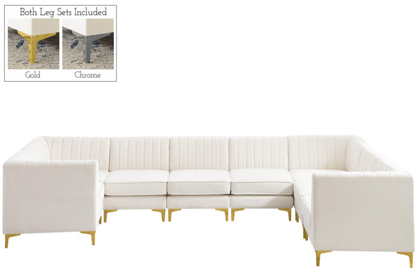 Meridian Furniture - Alina - Modular Sectional 8 Piece - Cream - Fabric - 5th Avenue Furniture