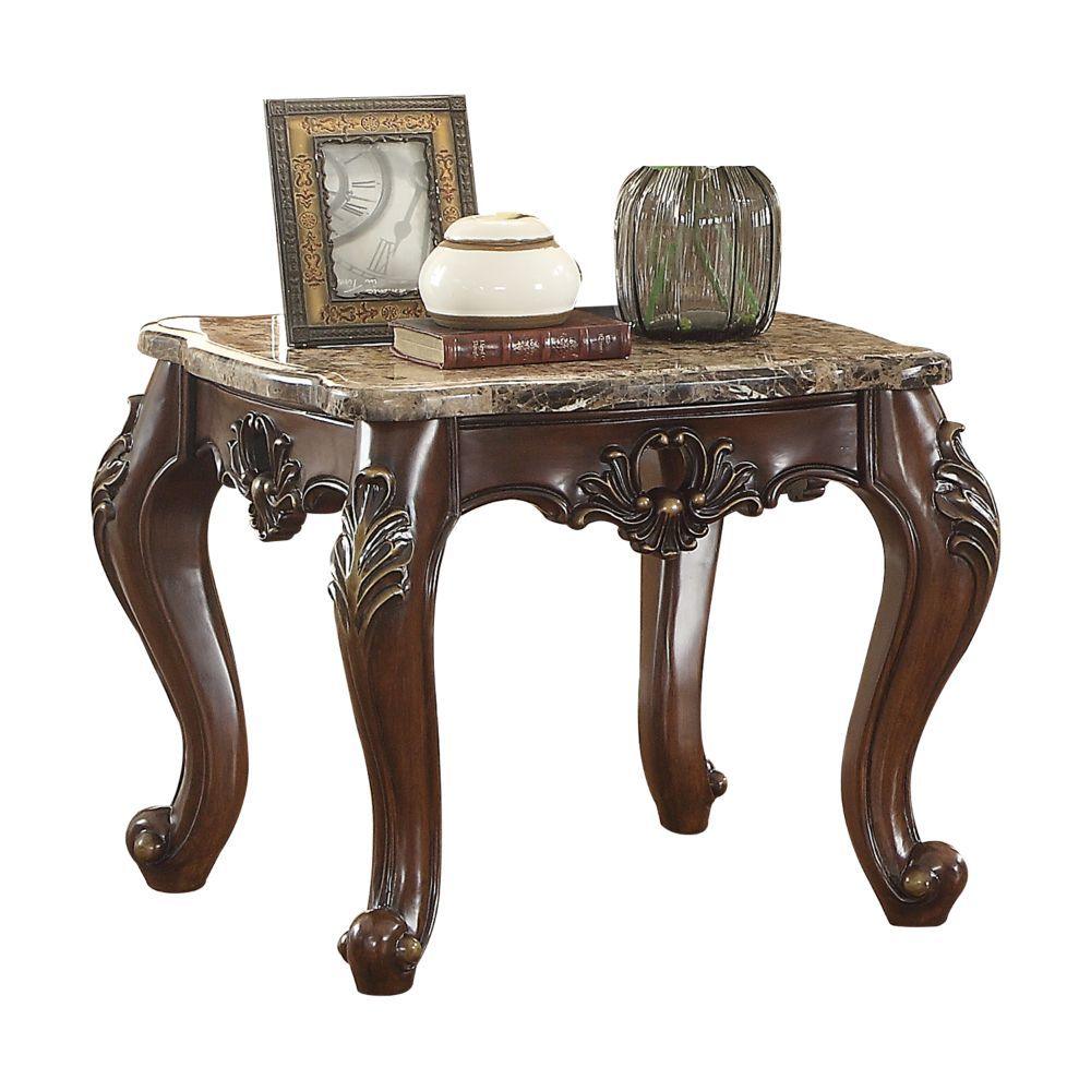 ACME - Devayne - End Table - Marble & Dark Walnut - 5th Avenue Furniture