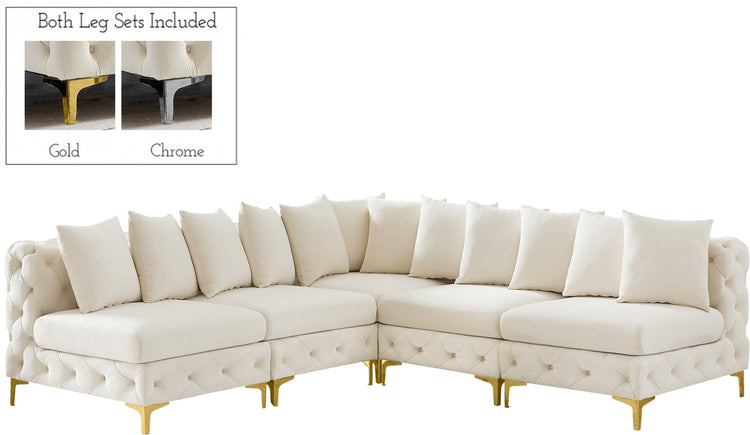 Meridian Furniture - Tremblay - Modular Sectional 5 Piece - Cream - Modern & Contemporary - 5th Avenue Furniture