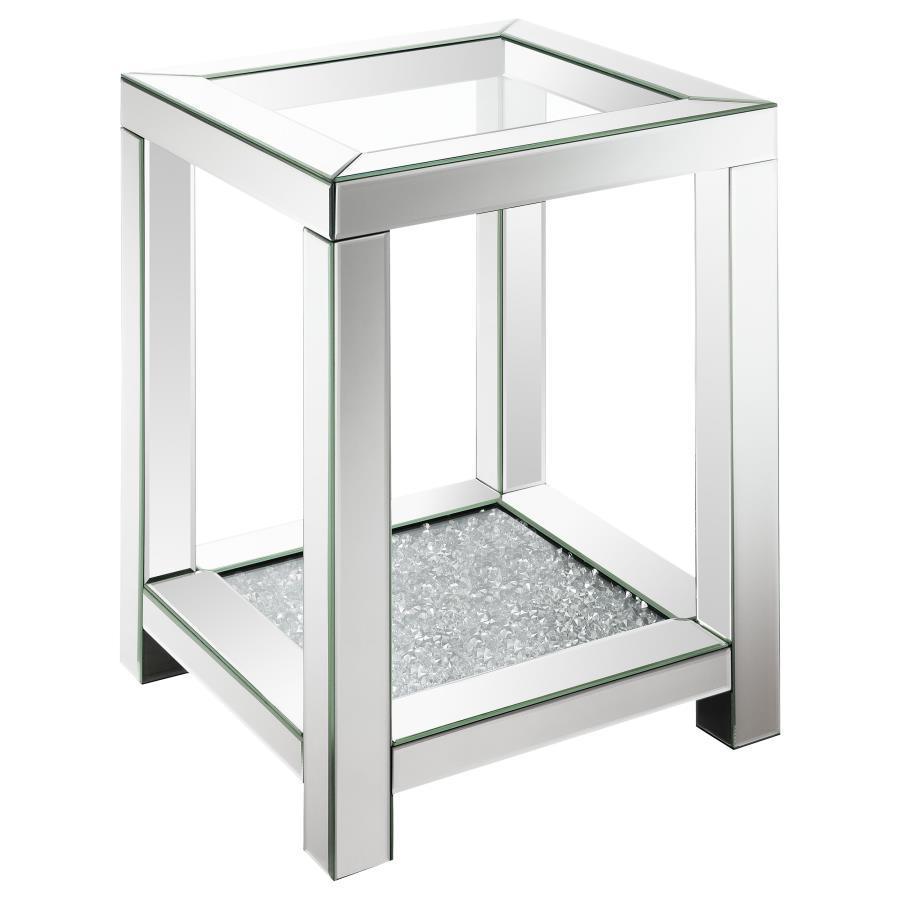 CoasterElevations - Valentina - Square End Table With Glass Top Mirror - 5th Avenue Furniture
