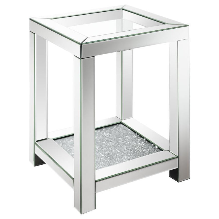 CoasterElevations - Valentina - Square End Table With Glass Top Mirror - 5th Avenue Furniture