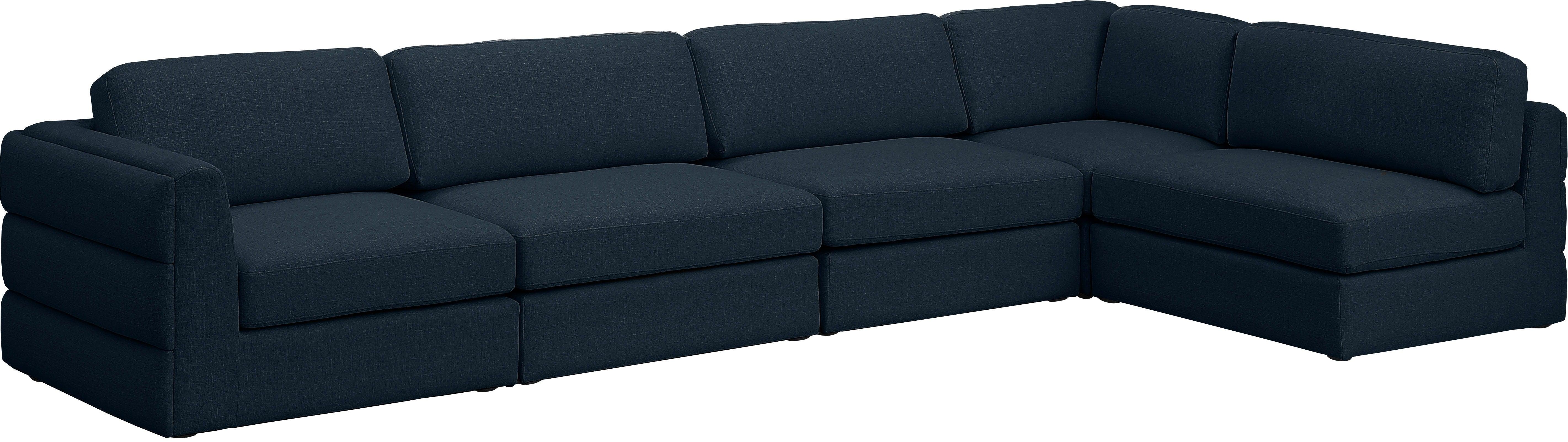 Meridian Furniture - Beckham - Modular Sectional 5 Piece - Navy - Fabric - 5th Avenue Furniture