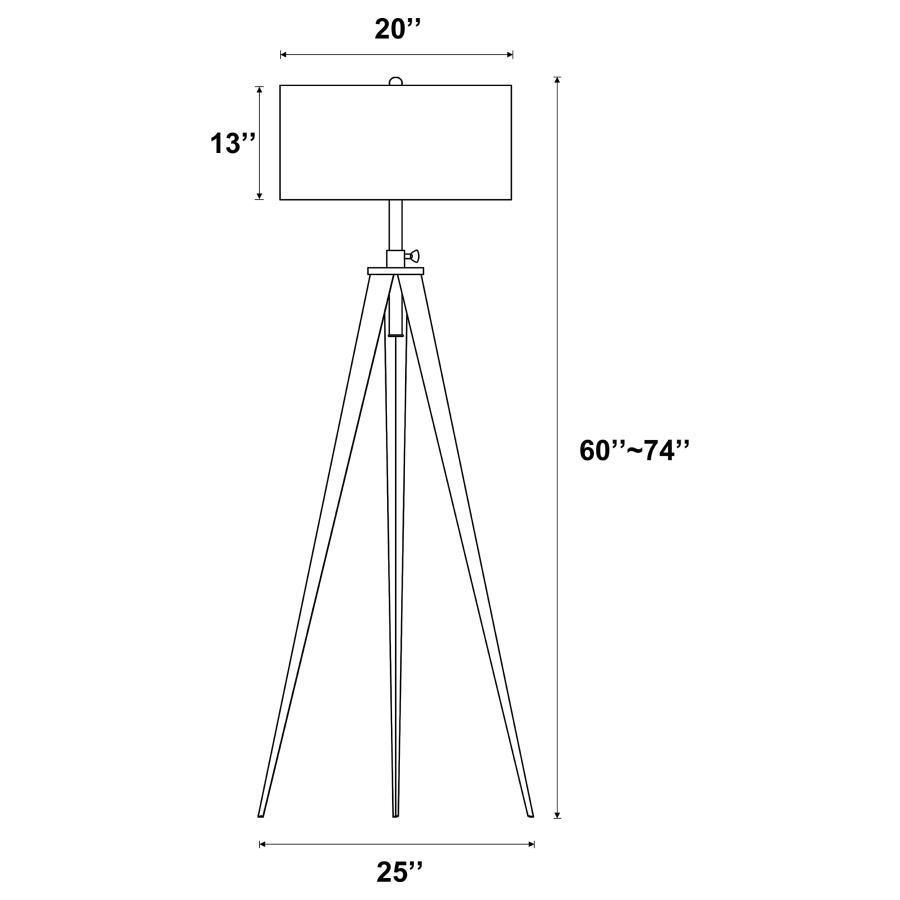 CoasterEveryday - Harrington - Tripod Legs Floor Lamp - White And Black - 5th Avenue Furniture