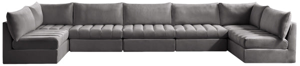 Meridian Furniture - Jacob - Modular Sectional 7 Piece - Grey - 5th Avenue Furniture
