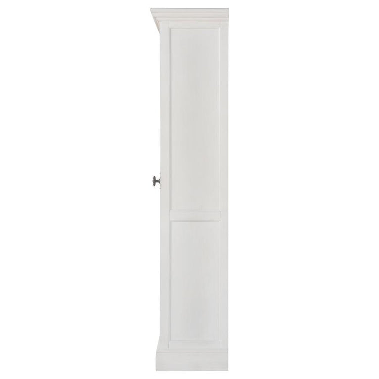 CoasterElevations - Tammi - 2-Door Tall Cabinet - Antique White And Brown - 5th Avenue Furniture