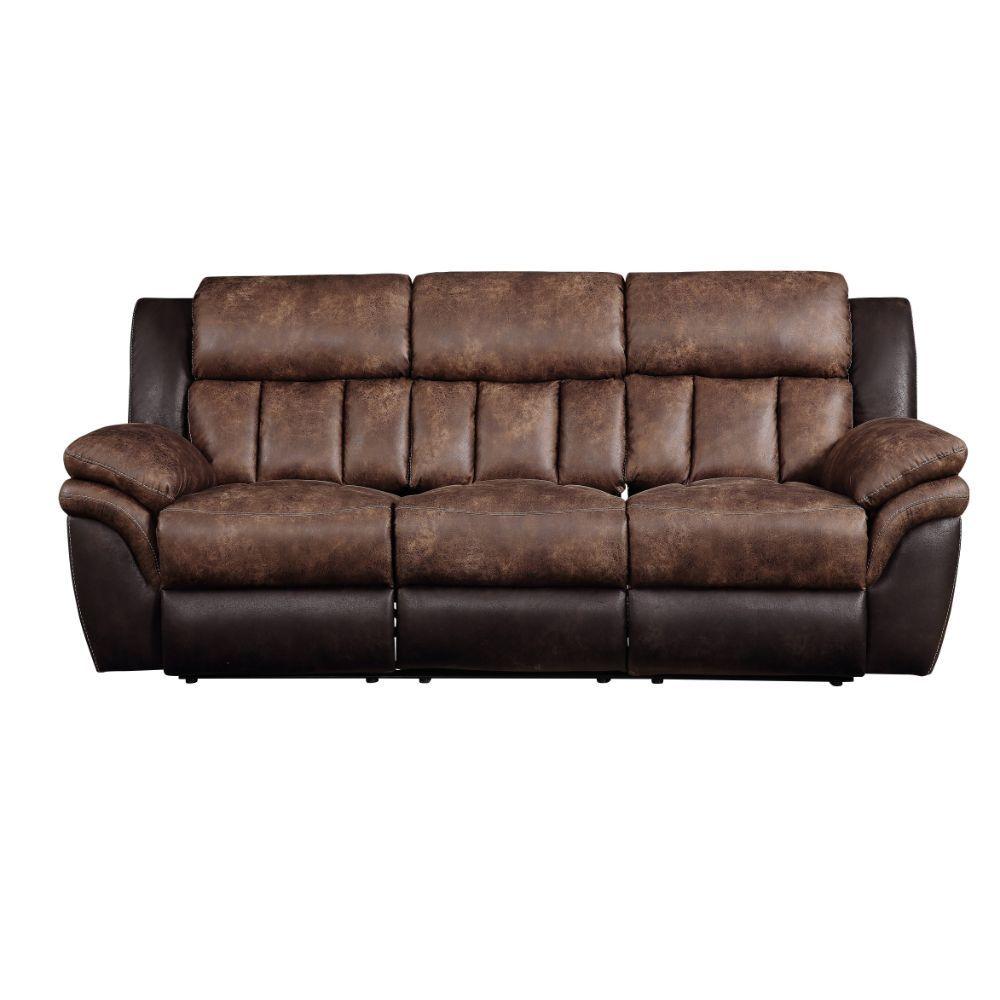 ACME - Jaylen - Sofa - Toffee & Espresso Polished Microfiber - 5th Avenue Furniture