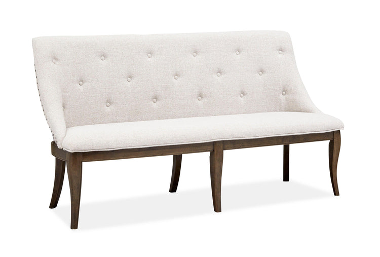 Magnussen Furniture - Roxbury Manor - Bench With Upholstered Seat and Back - Homestead Brown - 5th Avenue Furniture