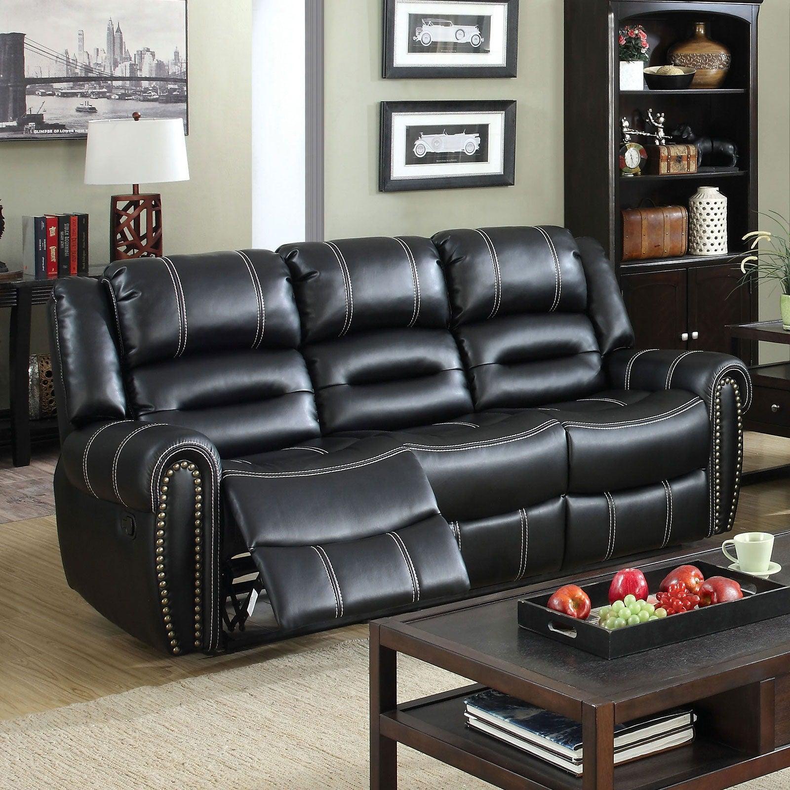 Furniture of America - Frederick - Sofa - Black - 5th Avenue Furniture