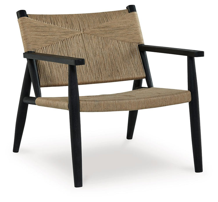 Halfmore - Black / Natural - Accent Chair - 5th Avenue Furniture