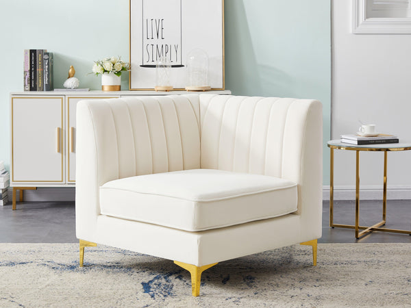 Meridian Furniture - Alina - Corner Chair - 5th Avenue Furniture