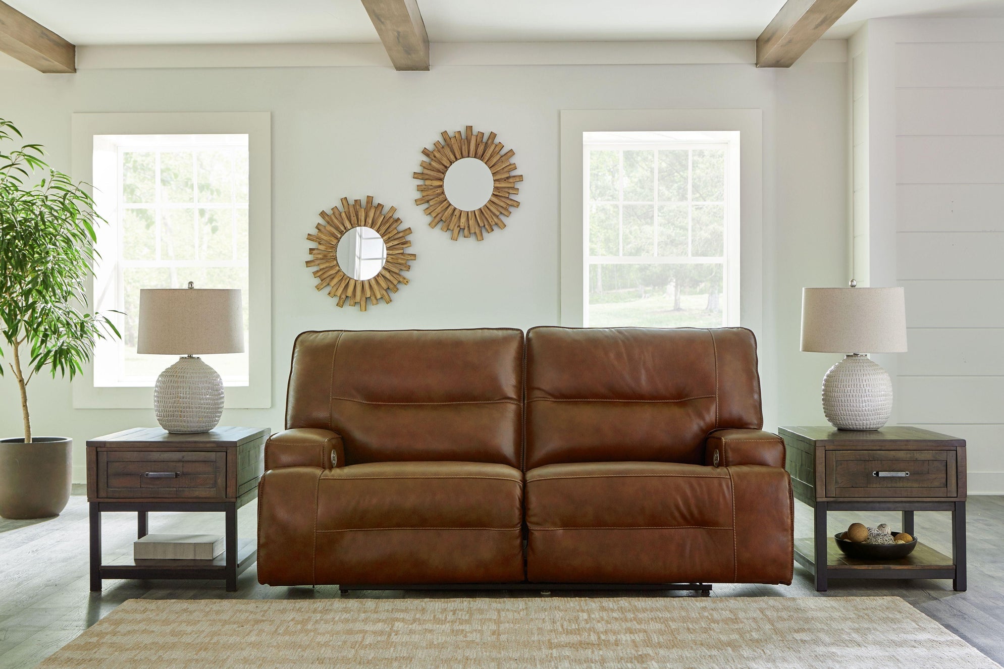 Signature Design by Ashley® - Francesca - 2 Seat Pwr Rec Sofa Adj Hdrest - 5th Avenue Furniture