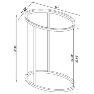 CoasterEveryday - Kyle - Oval Snack Table - Chrome And Clear - 5th Avenue Furniture