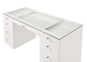 Crown Mark - Avery - Vanity Desk With Glass Top - 5th Avenue Furniture