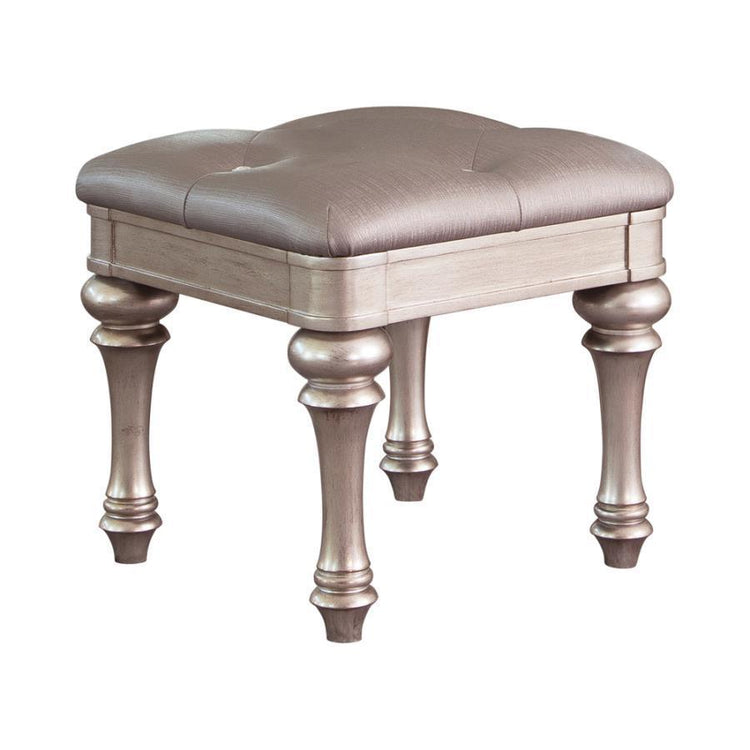 CoasterElevations - Bling Game - Upholstered Vanity Stool - Metallic Platinum - 5th Avenue Furniture