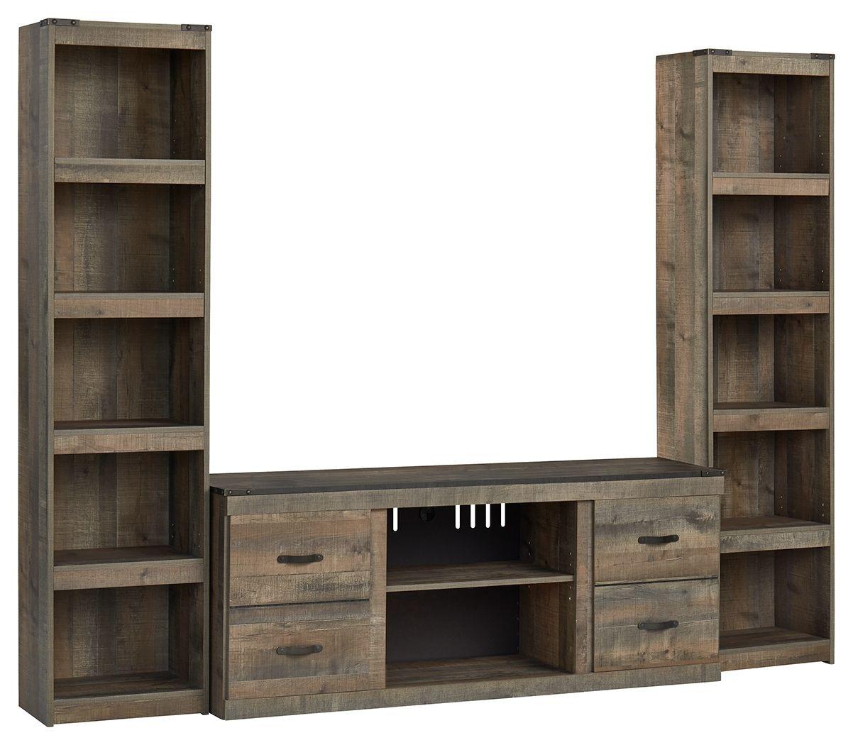 Signature Design by Ashley® - Trinell - Brown - 3-Piece Entertainment Center - 5th Avenue Furniture