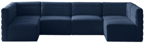 Meridian Furniture - Quincy - Modular Sectional 6 Piece - Navy - Fabric - 5th Avenue Furniture