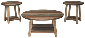 Ashley Furniture - Raebecki - Brown - Occasional Table Set (Set of 3) - 5th Avenue Furniture