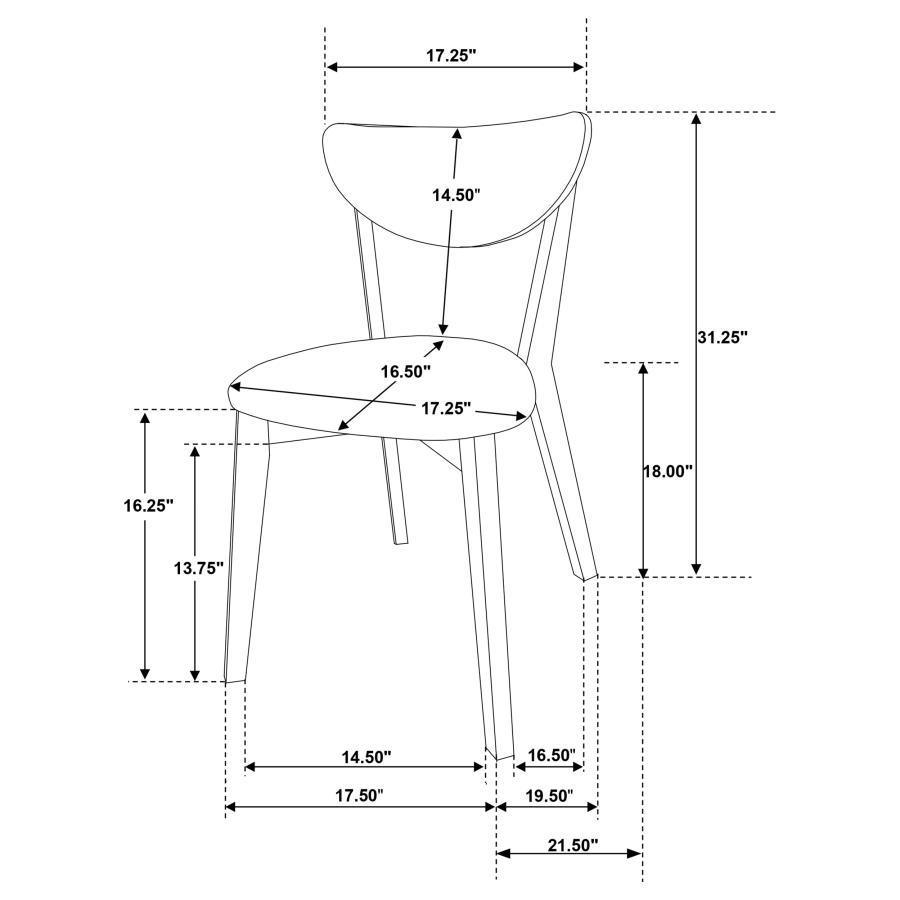 Coaster Fine Furniture - Elowen - Dining Side Chair (Set of 2) - Light Walnut And Brown - 5th Avenue Furniture