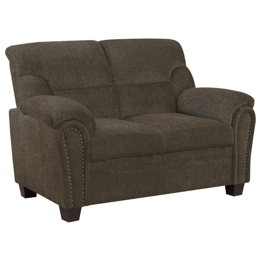 CoasterEveryday - Clemintine - Upholstered Loveseat with Nailhead Trim - 5th Avenue Furniture