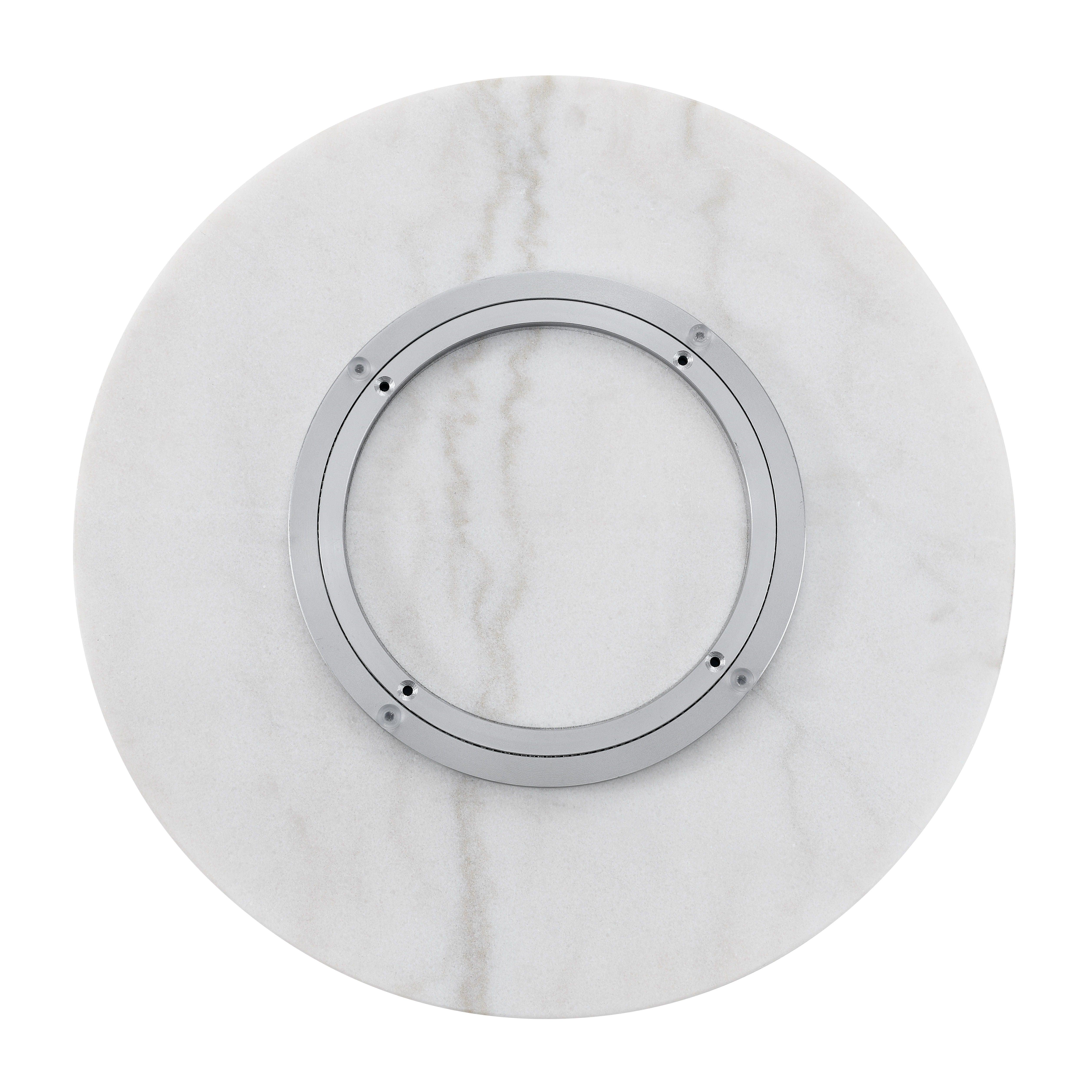 Steve Silver Furniture - Arken - White Marble Lazy Susan - White - 5th Avenue Furniture