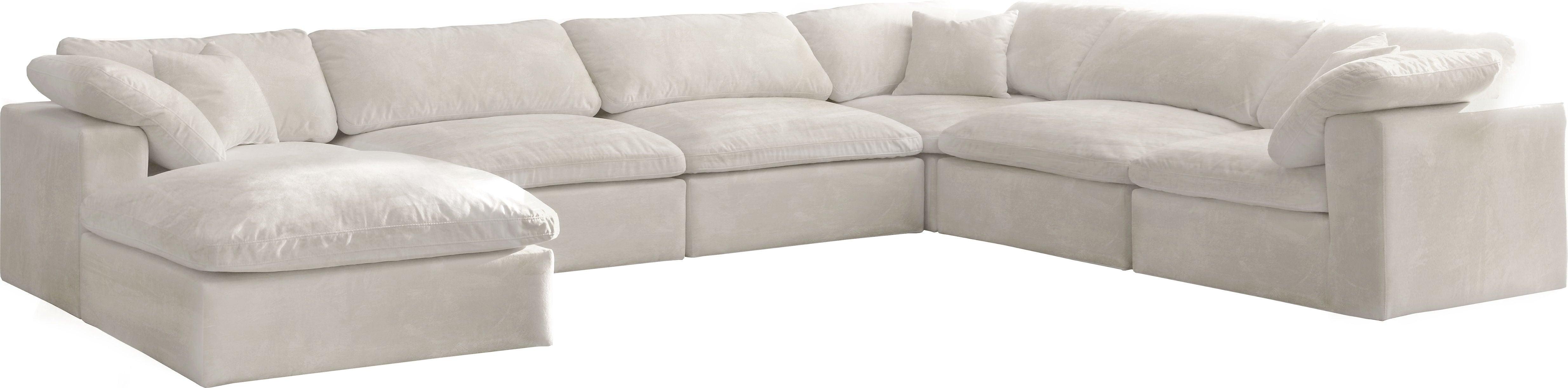 Meridian Furniture - Cozy - Modular Sectional Cloud 7 Piece - Beige - 5th Avenue Furniture