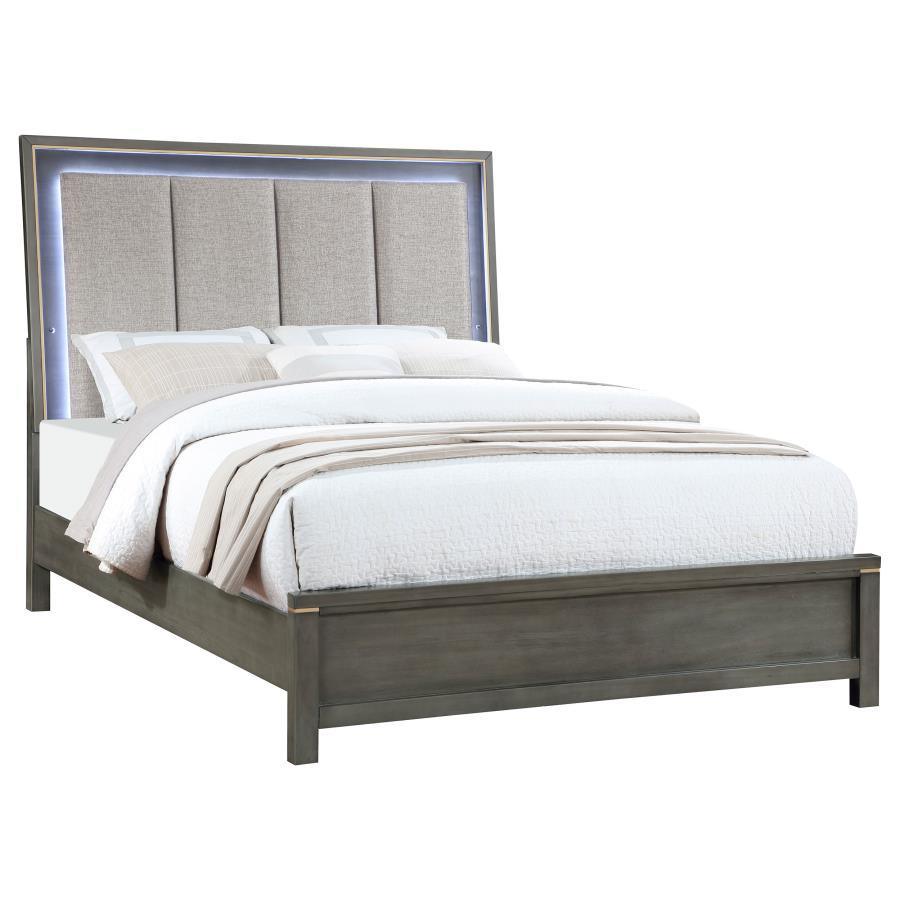 Coaster Fine Furniture - Kieran - Panel Bed With Upholstered LED Headboard - 5th Avenue Furniture