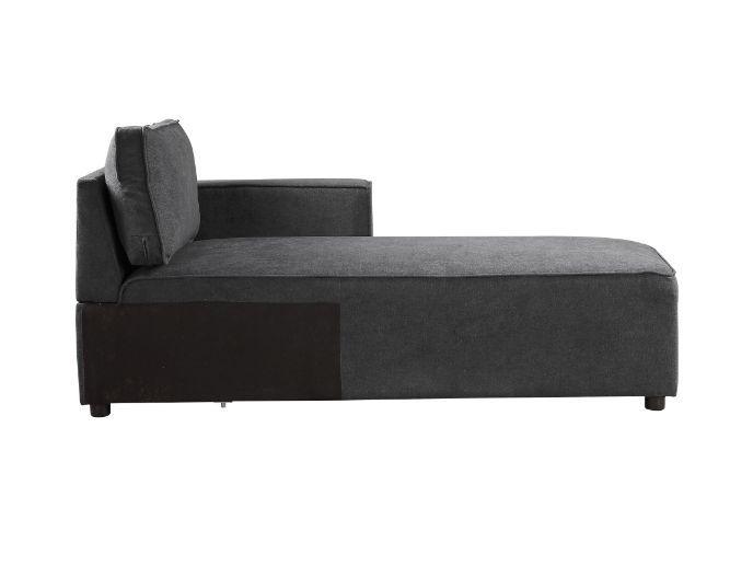 ACME - Silvester - Chaise - Gray Fabric - 5th Avenue Furniture