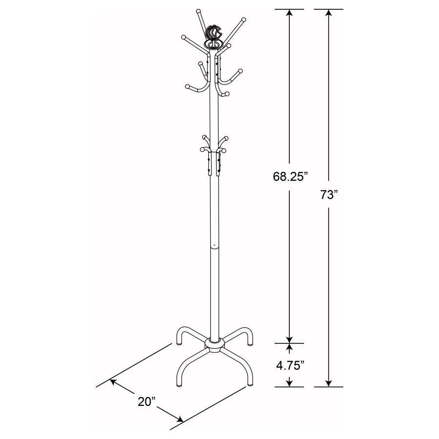 CoasterEveryday - Collier - 12-Hook Coat Rack - Black - 5th Avenue Furniture