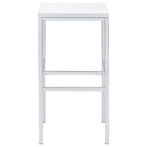 CoasterEveryday - Natividad - 5 Piece Bar Set - White High Gloss And Chrome - 5th Avenue Furniture