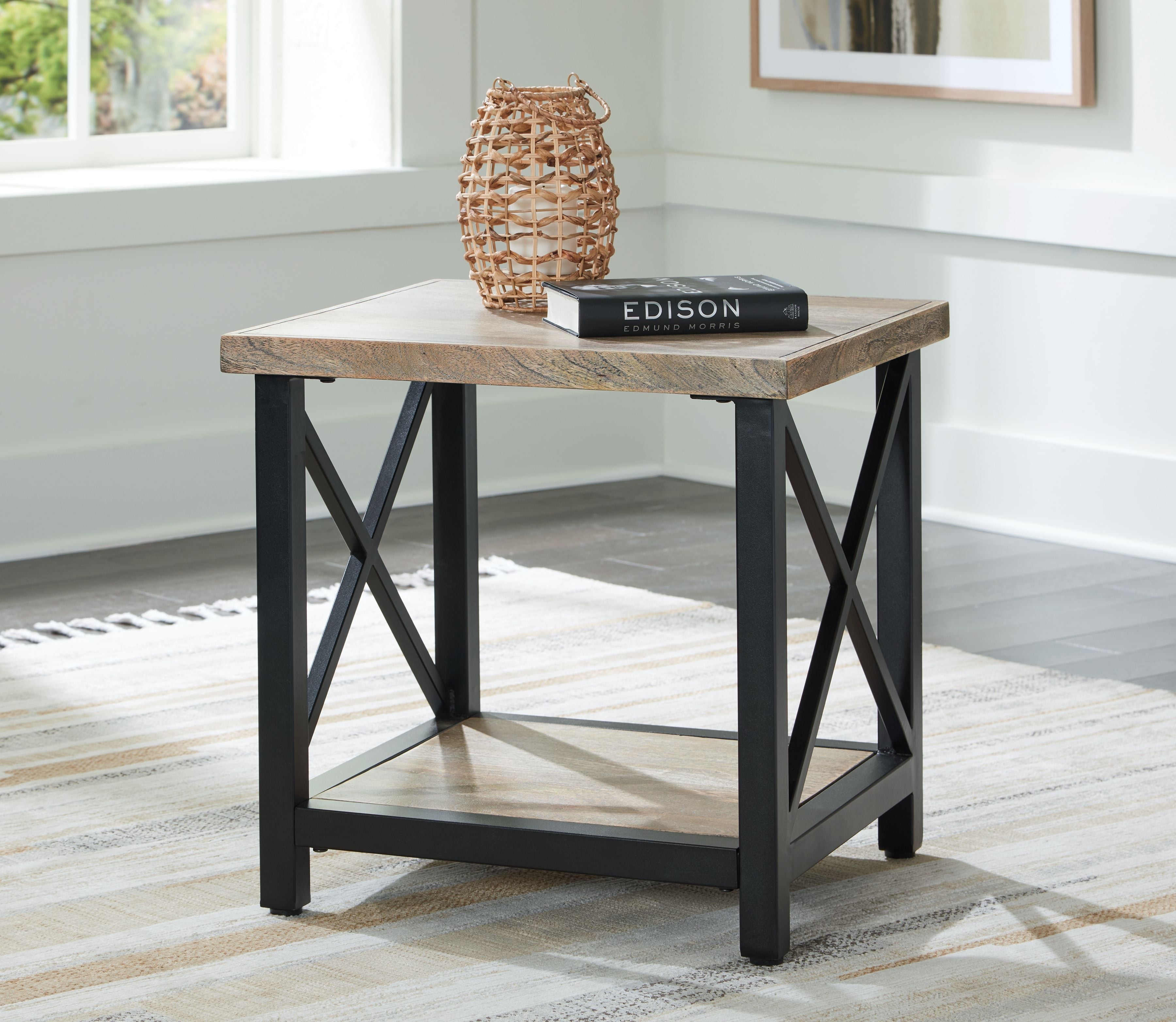 Bristenfort - Brown / Black - Rectangular End Table - 5th Avenue Furniture