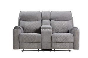 ACME - Aulada - Motion Loveseat w/Console and USB Port - 5th Avenue Furniture