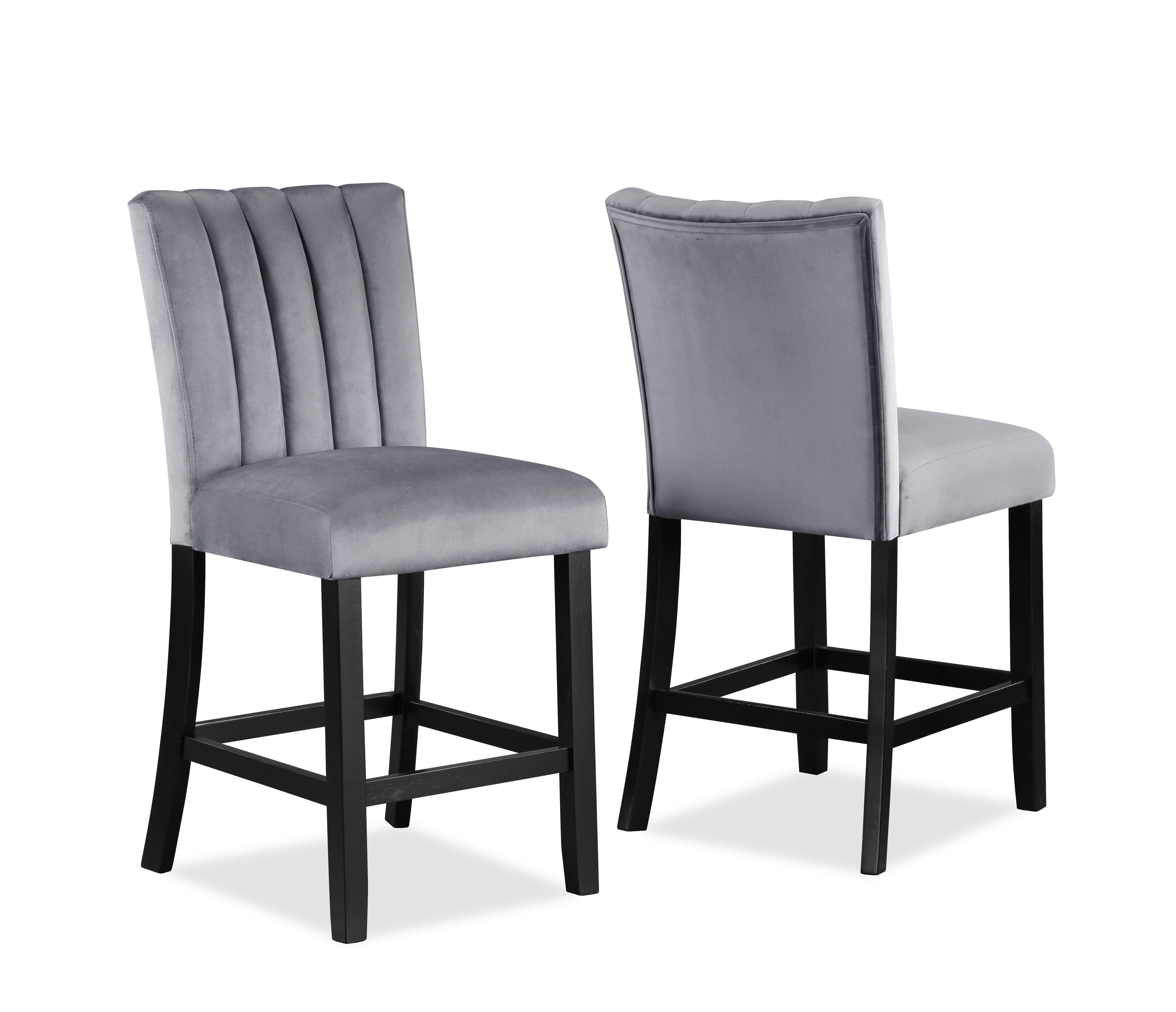Crown Mark - Pascal - Counter Height Chair (Set of 2) - Dark Gray - 5th Avenue Furniture