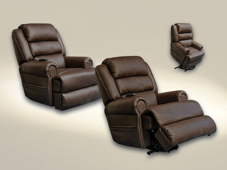 Muncy - Power Lift Chaise Recliner With Dual Motor & Zero Gravity - Walnut - 5th Avenue Furniture