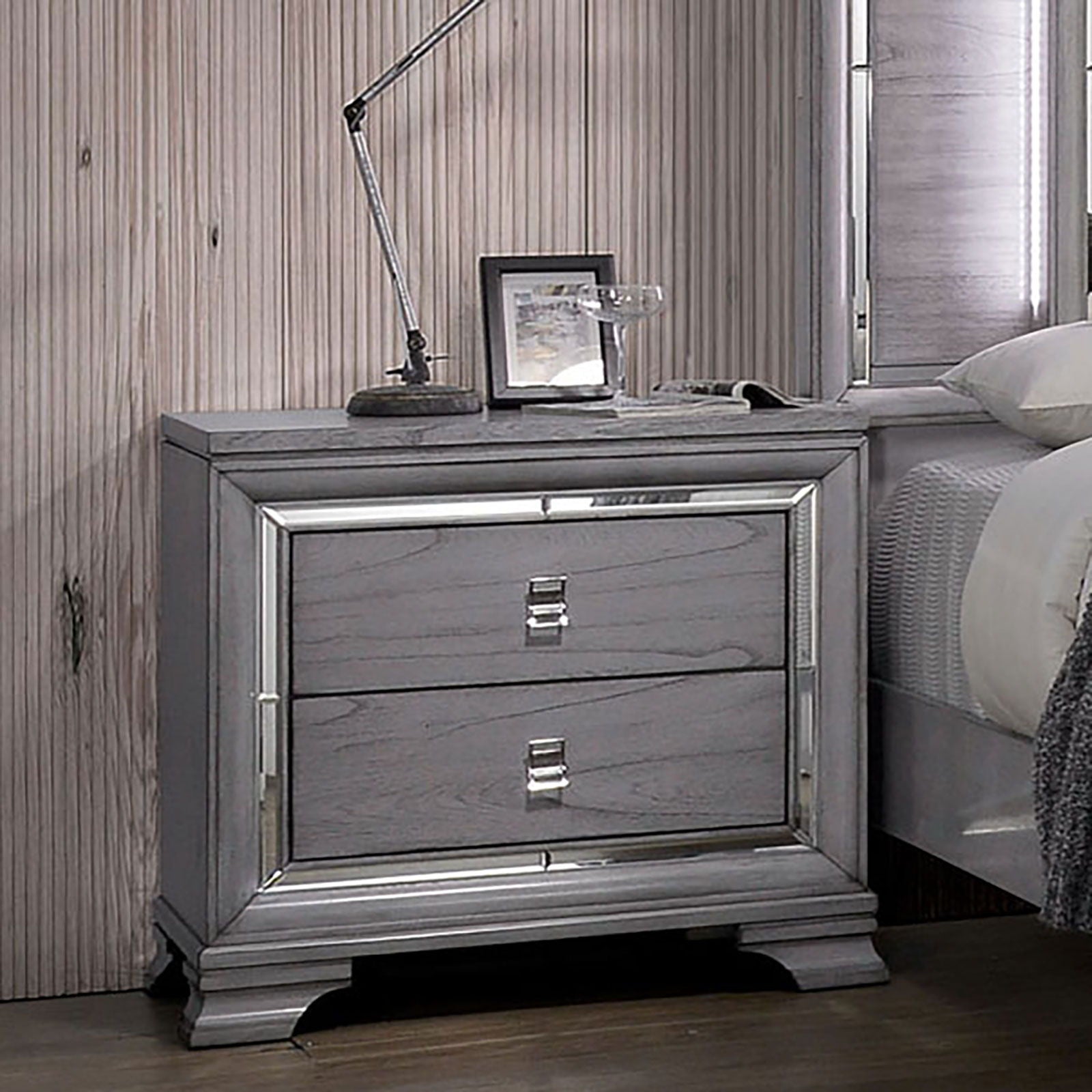 Alanis - Nightstand - Light Gray - 5th Avenue Furniture